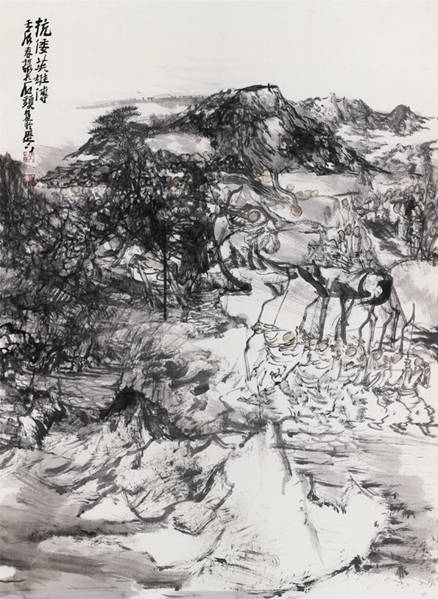 抗倭英雄传，张志民，96×178cm，2012年